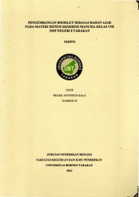 Pengembangan Booklet Sebagai Bahan Ajar Pada Materi Sistem Ekskresi Manusia Kelas VIII SMP Negeri 8 Tarakan