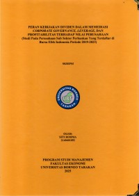 Peran Kebijakan Dividen Dalam Memediasi Corporate Governance, Leverage, Dan Profitabilitas Terhadap Nilai Perusahaan (Studi Pada Perusahaan Sub Sektor Perbankan Yang Terdaftar Di Bursa Efek Indonesia Periode 2019-2023)
