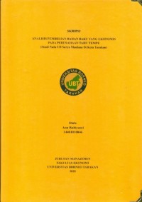 Analisis Pembelian Bahan Baku Yang Ekonomis Pada Perusahaan Tahu Tempe (Studi Pada UD Surya Maulana Di Kota Tarakan)