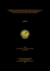 Implementasi Maximum Power Point Tracking (MPPT) Dengan Metode Fuzzy Logic Pada Pembangkit  Listrik Tenaga Surya (PLTS)  Menggunakan Buck Converter