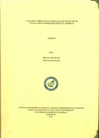 Analisis Psikologi Sastra Dalam Novel Bumi Cinta Karya Habiburrahman El Shirazy
