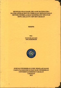 Meningkatkan Hasil Belajar Matematika Materi Operasi Hitung Perkalian Menggunakan Metode Pembelajaran Kooperatif Tipe STAD Siswa Kelas IVC SDN 028 Tarakan
