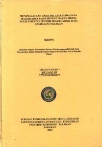 Meningkatkan Hasil Belajar Siswa Pada Materi Area Sains Menggunakan Media Puzzle Buatan Sendiri Di Kelompok Bl RA Handayani Tarakan