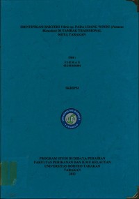 Identifikasi Bakteri Vibrio sp. Pada Udang Windu (Penaeus monodon) Di Tambak Tradisional Kota Tarakan