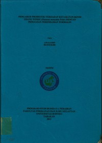Pengaruh Probiotik Terhadap Ketahanan Benih Udang Windu (Penaeus monodon fabr) Dengan Pengujian Perendaman Formalin
