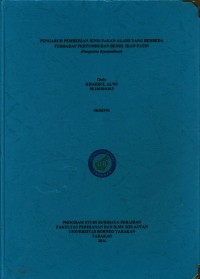 Pengaruh Pemberian Jenis Pakan Alami Yang Berbeda Terhadap Pertumbuhan Benih Ikan Patin (Pangasius hypoptalmus)