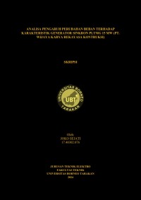 Analisa Pengaruh Perubahan Beban Terhadap Karakteristik Generator Sinkron PLTMG 15 MW (PT. Wijaya Karya Rekayasa Kontruksi)