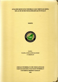 Analisis Kesulitan Membaca Dan Menulis Siswa Kelas III SD 002 Muhammadiyah Nunukan