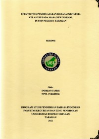 Efektivitas Pembelajaran Bahasa Indonesia Pada Masa New Normal Di SMP Negeri 1 Tarakan