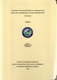 Analisis Capaian Kemampuan Literasi Sains Siswa SMA Negeri Kelas XI MIA Di Kabupaten Nunukan