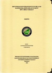 Identifikasi Penyebab Kesulitan Belajar Matematika Siswa Kelas IX SMP IT Ibnu Abbas Tarakan