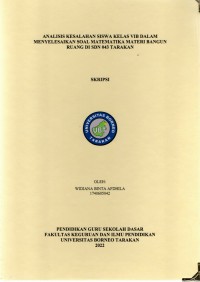 Analisis Kesalahan Siswa Kelas VIB Dalam Menyelesaikan Soal Matematika Materi Bangun Ruang Di SDN 043 Tarakan