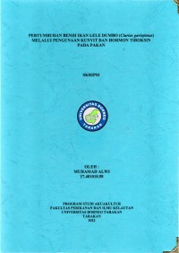 Pertumbuhan Benih Ikan Lele Dumbo (Clarias gariepinus) Melalui Pengunaan Kunyit Dan Hormon Tiroksin Pada Pakan