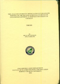 The Analysis Students’ Difficulties In Paragraph Writing Of The Second Semester Students Of English Department At Borneo University Of Tarakan