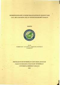 Deskripsi Kemampuan Komunikasi Matematis Dilihat Dari Gaya Belajar Siswa Kelas VB Di SD Negeri 005 Tarakan