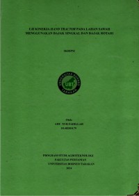 Uji Kinerja Hand Tractor Pada Lahan Sawah Menggunakan Bajak Singkal Dan Bajak Rotari