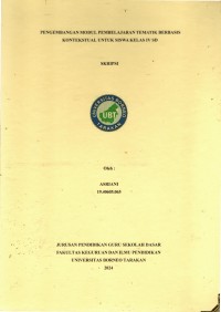 Pengembangan Modul Pembelajaran Tematik Berbasis Kontekstual Untuk Siswa Kelas IV SD