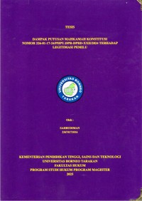 Dampak Putusan Mahkamah Konstitusi Nomor 226-01-17-24/PHPU.DPR-DPRD-XXII/2024 Terhadap Legitimasi Pemilu