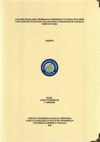 Analisis Kesalahan Berbahasa Indonesia Tataran Sintaksis Pada Kolom Nusantara Dalam Surat Kabar Radar Tarakan Edisi Juni 2022