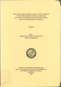 Pengaruh Model Pembelajaran TAPPS (Thinking Aloud Pair Problem Solving) Terhadap Kemampuan Komunikasi Matematika Siswa Kelas VIII SMP Negeri 9 Tarakan