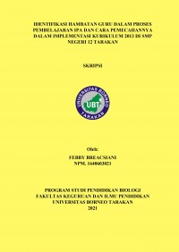 Identifikasi Hambatan Guru Dalam Proses Pembelajaran IPA dan Cara Pemecahannya Dalam Implementasi Kurikulum 2013 Di SMP Negeri 12 Tarakan