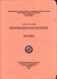 Persepsi Remaja Kelas 10 Dan 11 Terhadap Perilaku Seks Pranikah Di SMA Mulawarman Kota Tarakan Tahun 2014