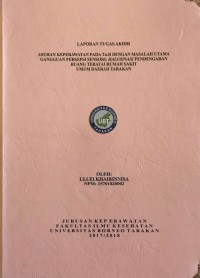 Asuhan Keperawatan Pada Tn. R Dengan Masalah Utama Gangguan Persepsi Sensori: Halusinasi Pendengaran Ruang Teratai Rumah Sakit Umum Daerah Tarakan