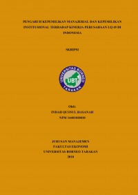 Pengaruh Kepemilikan Manajerial Dan Kepemilikan Institusional Terhadap Kinerja Perusahaan LQ 45 Di Indonesia