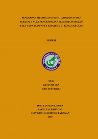Penerapan Metode Economic Order Quantity Sebagai Upaya Pengendalian Persediaan Bahan Baku Pada Flo Fancy & Bakery Di Kota Tarakan
