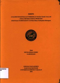 Analisis Pengendalian Persediaan Bahan Baku Dalam Upaya Menekan Biaya Produksi (Studi Kasus UD. Sri Rahayu Di Pulau Bunyu Kabupaten Bulungan)