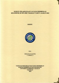 Survey Pelaksanaan Layanan Bimbingan Kelompok Di MTs DDI Tarakan Tahun Ajaran 2022