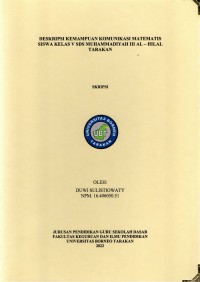 Deskripsi Kemampuan Komunikasi Matematis Siswa Kelas V SDS Muhammadiyah III Al-Hilal Tarakan