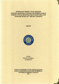 Penerapan Model Team Assisted Individualization (TAI) Dalam Pembelajaran Daring Untuk Meningkatkan Hasil Belajar Tematik Di Kelas V SDN 051 Tarakan