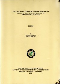 The Use Of Cue Card For Teaching Writing In Recount Text At Eighth Grade Of  SMP Negeri 12 Tarakan