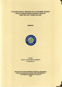 Analisis Bahasa Prokem Dalam Rubrik Zetizen Surat Kabar Harian Radar Tarakan Edisi Mei 2017-Februari 2020