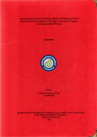 Analisis Putusan Tindak Pidana Perdagangan Orang Di Pengadilan Negeri Tarakan (Nomor.212/Pid.Sus/2021/PN.Tar)