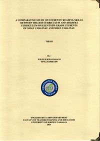 A Comparative Study On Students Reading Skills Between The 2013 Curriculum And Merdeka Curriculum On Eleventh-Grade Students Of SMAN 1 Malinau And SMAN 3 Malinau