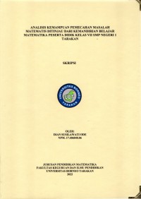 Analisis Kemampuan Pemecahan Masalah Matematis Ditinjau Dari Kemandirian Belajar Matematika Peserta Didik Kelas VII SMP Negeri 1 Tarakan