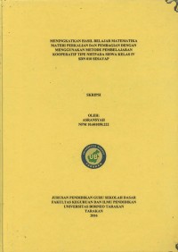Meningkatkan Hasil Belajar Matematika Materi Perkalian Dan Pembagian Dengan Menggunakan Metode Pembelajaran Kooperatif Tipe NHT Pada Siswa Kelas IV SDN 010 Sesayap