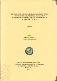 Pengaruh Model Pembelajaran Kooperatif Tipe Two Stay Two Stray Terhadap Kemampuan Pemahaman Konsep Matematis Siswa Kelas VIII MTs Negeri Tarakan
