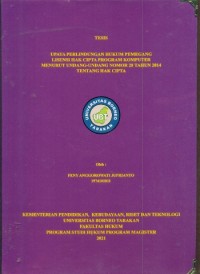 Upaya Perlindungan Hukum Pemegang Lisensi Hak Cipta Program Komputer Menurut Undang-Undang Nomor 28 Tahun 2014 Tentang Hak Cipta