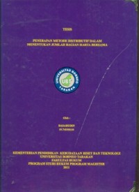 Penerapan Metode Distributif Dalam Menentukan Jumlah Bagian Harta Bersama