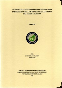 Analisis Kesantunan Berbahasa Guru Dan Siswa Pada Kegiatan Belajar Mengajar Kelas XII MIPA SMA Negeri 1 Tarakan