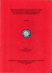 Disparitas Pemidanaan Anak Pelaku Tindak Pidana Pengeroyokan Mengakibatkan Maut (Studi Putusan Nomor: 28/Pid.Sus-Anak/2019/Pn Jap Dan Putusan Nomor: 8/Pid.Sus-Anak/2019/Pn Psr)