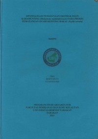 Optimalisasi Penggunaan Ekstrak Daun Karamunting (melastoma malabathricum) Pada Proses Pematangan Ovari Kepiting Bakau (scylla serrata)