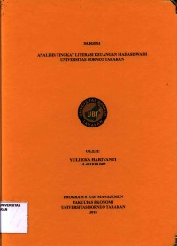 Analisis Tingkat Literasi Keuangan Mahasiswa Di Universitas Borneo Tarakan
