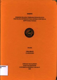 Persepsi Pegawai Terhadap Pemanfaatan Teknologi Informasi Pada Kinerja Individual (KPP Pratama Tarakan)