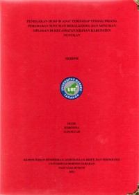 Penegakan Hukum Adat Terhadap Tindak Pidana Peredaran Minuman Beralkohol Dan Minuman Oplosan Di Kecamatan Krayan Kabupaten Nununukan