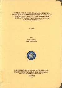 Meningkatkan Hasil Belajar Matematika Pokok Bahasan Operasi Hitung Bilangan Bulat Menggunakan Model Pembelajaran STAD Di Kelas IV SDN 001 Tanjung Palas Tengah Kabupaten Bulungan