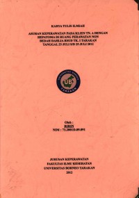 Asuhan Keperawatan Pada Klien Tn. A Dengan Hepatoma Di Ruang Perawatan Non Bedah Dahlia RSUD Tk. I Tarakan Tanggal 23 Juli s/d 25 Juli 2012